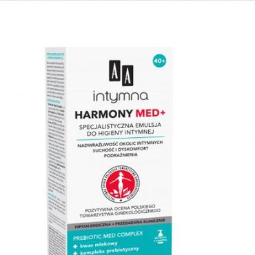 AA COSMETICS -  AA INTYMNA HARMONY MED+ pH 3,8 Specjalistyczna emulsja do higieny intymnej Na podrażnienia i nawracający dyskomfort