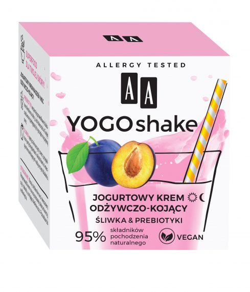 AA COSMETICS -  AA YOGO SHAKE Krem odżywczo-kojący Jogurtowy ŚLIWKA & PREBIOTYKI