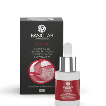 Basiclab -  BASICLAB Esteticus Serum z 0,5% czystym retinolem, koenzymem q10 i skwalanem, 15ml