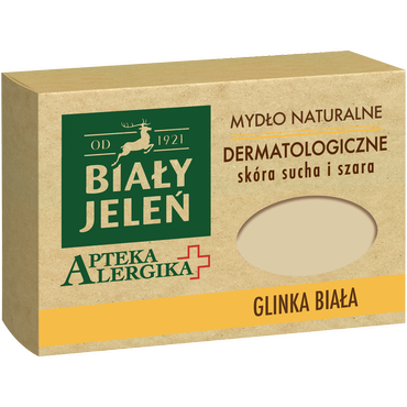 BIAŁY JELEŃ -   Biały Jeleń Apteka Alergika mydło naturalne dermatologiczne w kostce, glinka biała, 125 g