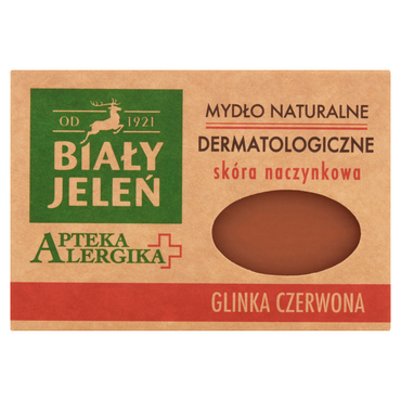 BIAŁY JELEŃ -   Biały Jeleń Apteka Alergika mydło naturalne dermatologiczne w kostce, glinka czerwona, 125 g