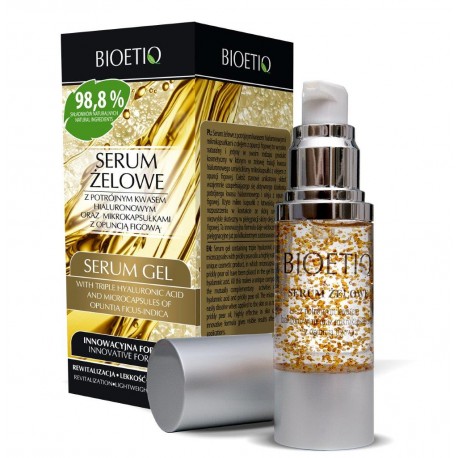 BIOETIQ -  BIOETIQ Serum żelowe z potrójnym kwasem hialuronowym i mikrokapsułkami z olejem z opuncji figowej