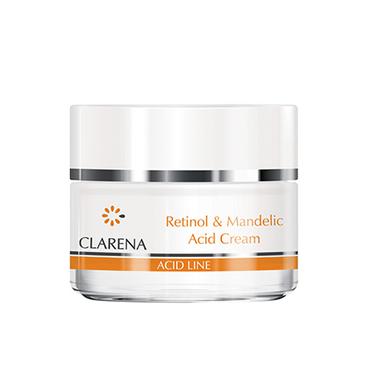 CLARENA -  CLARENA Krem z kwasem migdałowym i retinolem o działaniu przeciwzmarszczkowym