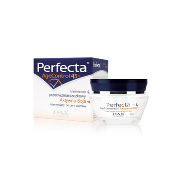 Dax Cosmetics -  DAX Perfecta Age Control 45+ - Aktywna Soja krem przeciwzmarszczkowy na noc 50 ml