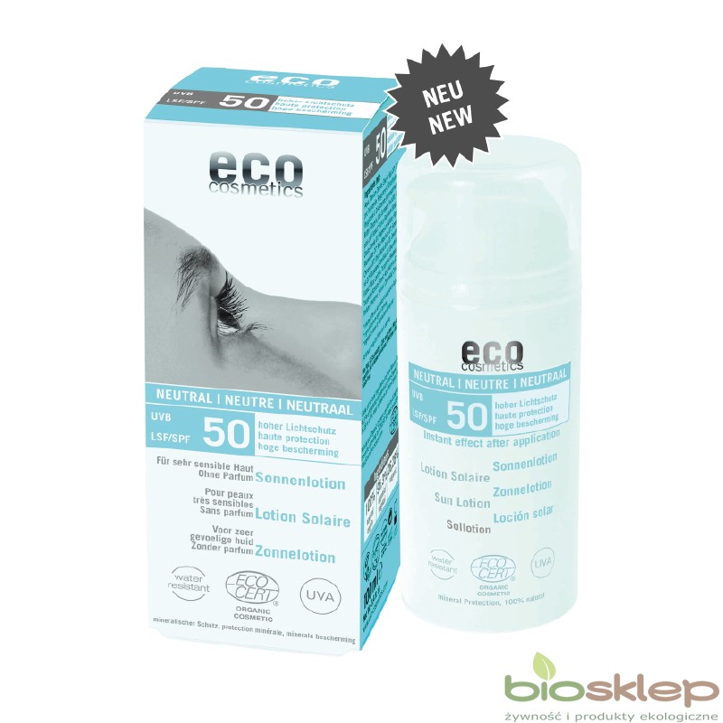 eco cosmetics -  Emulsja na słońce SPF 50 wodoodporna Neutral