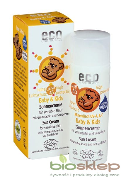 eco cosmetics -  Krem na słońce faktor SPF 45 dla dzieci i niemowląt