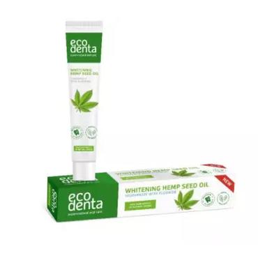 Ecodenta -  Ecodenta Wybielająca pasta do zębów z olejem konopnym, 75 ml
