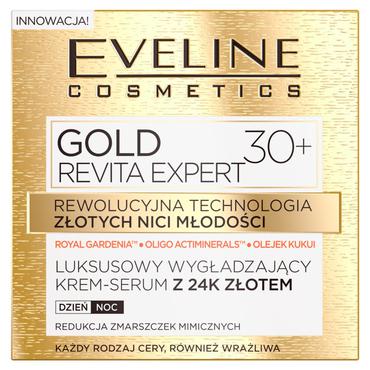Eveline Cosmetics -  Eveline Gold Lift Expert 30+ Revita Expert Luksusowy wygładzający krem-serum z 24K złotem dzień/noc