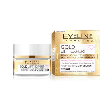 Eveline Cosmetics -  Eveline Gold EXclusive 70+ Luksusowy multi-naprawczy krem-serum z 24K złotem dzień/noc