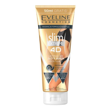 Eveline Cosmetics -  EVELINE SLIM EXTREME 4D Złote serum wyszczuplająco-modelujące - 250 ml - luksusowa kuracja redukująca tkankę tłuszczową