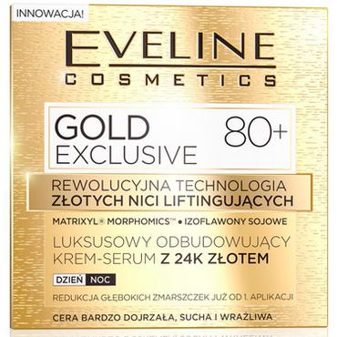 Eveline Cosmetics -  Eveline Cosmetics Gold Exclusive 80+ Luksusowy Odbudowujący Krem-Serum z 24K złotem dzień/noc