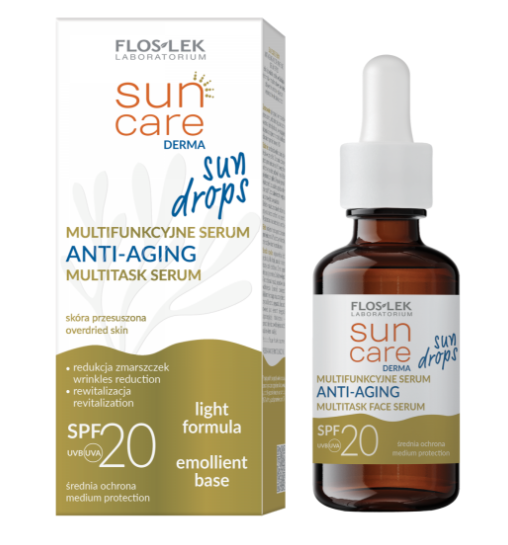 FLOSLEK -  Floslek SUN CARE Derma SUN DROPS Multifunkcyjne serum ANTI-AGING SPF 20