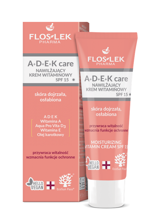 FLOSLEK -  Floslek A+D+E+K care Nawilżający krem witaminowy SPF 15