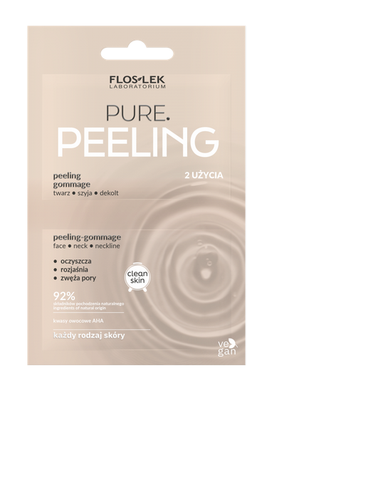 FLOSLEK -  Floslek PURE peeling-gommage twarz, szyja dekolt 2x4 ml