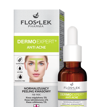 FLOSLEK -  Floslek DERMO EXPERT® ANTI ACNE Normalizujący peeling kwasowy na noc