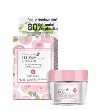 FLOSLEK -  FLOSLEK ROSE for skin Różany krem odmładzający na dzień (ECO zestaw)