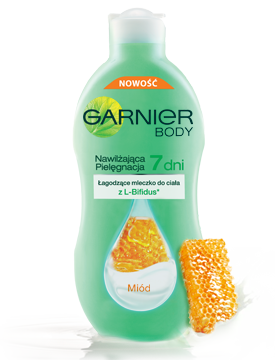Garnier -  Skóra sucha i wrażliwa
Mleczko do ciała z ekstraktem z miodu