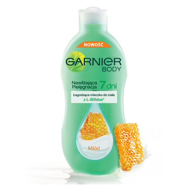 Garnier -  Skóra sucha i wrażliwa
Mleczko do ciała z ekstraktem z miodu