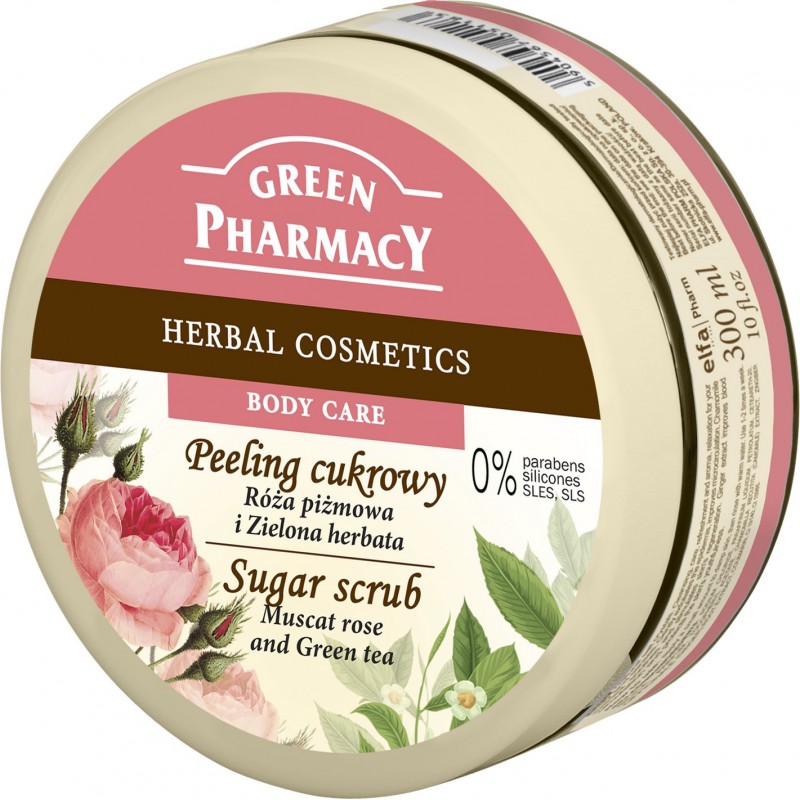 Green Pharmacy -  Peeling cukrowy Róża piżmowa i Zielona herbata