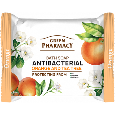 Green Pharmacy -  Green Pharmacy Mydło w kostce antybakteryjne, pomarańcza i drzewo herbaciane 100g