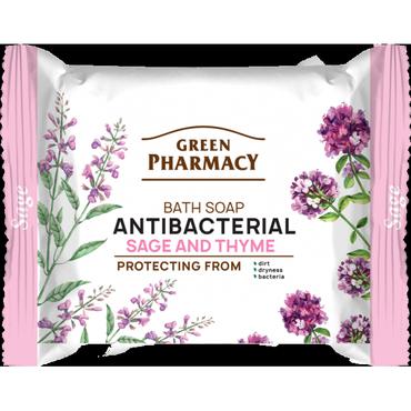 Green Pharmacy -  Green Pharmacy Mydło w kostce antybakteryjne, szałwia i tymianek