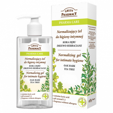 Green Pharmacy -  Green Pharmacy Normalizujący żel do higieny intymnej, kora dębu i drzewo herbaciane 300ml