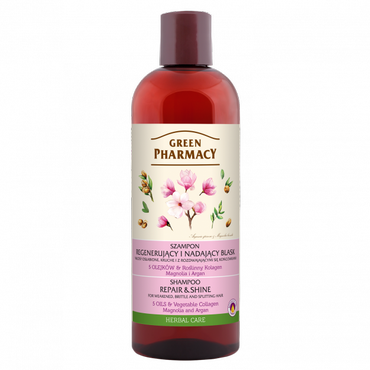 Green Pharmacy -  Green Pharmacy Szampon do włosów osłabionych i kruchych, magnolia i argan 500ml