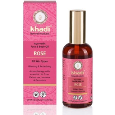 Khadi -  Khadi Ajurwedyjski olejek do twarzy i ciała z różą 100 ml