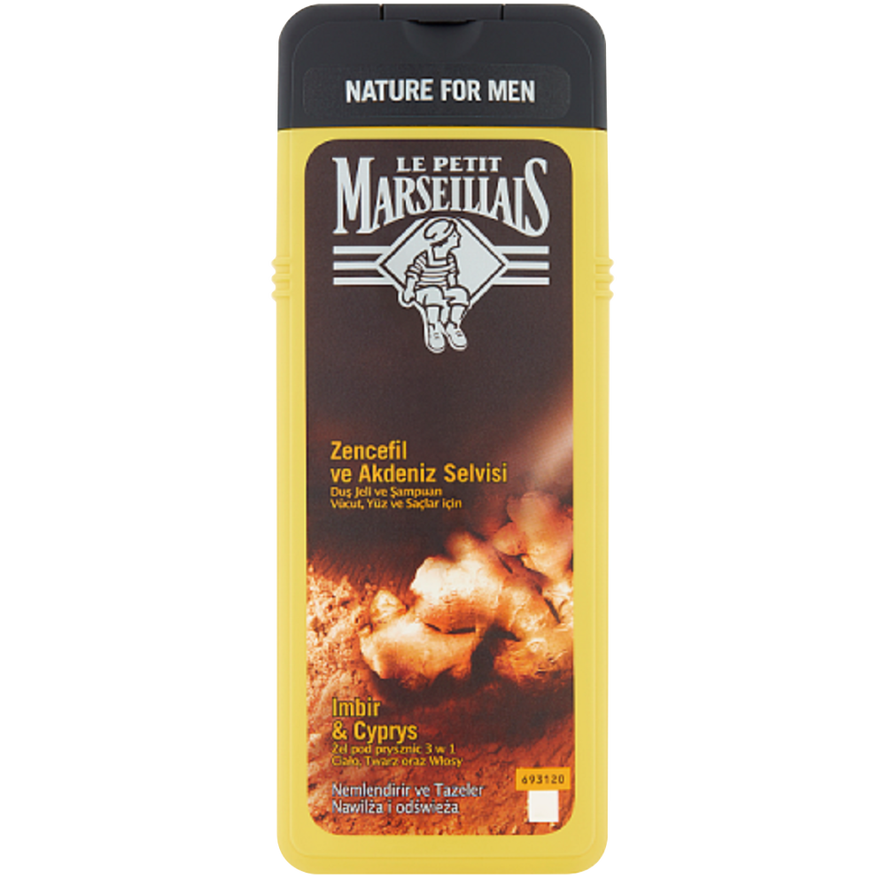 Le Petit Marseillais -   Le Petit Marseillais nawilżający żel pod prysznic 3w1 męski, 400 ml