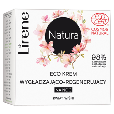 LIRENE -  Lirene Natura Eco krem wygładzająco-regenerujący na noc Kwiat Wiśni