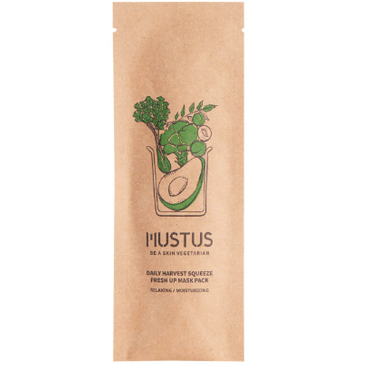 MUSTUS -  MUSTUS Maseczka w płachcie, stworzona na bazie kompleksu ekstraktów z zielonych warzyw i owoców, Mustus