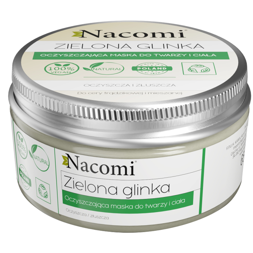 Nacomi -  Nacomi Zielona glinka Oczyszczająca maska do twarzy i ciała