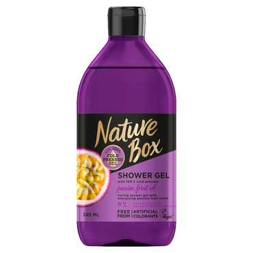 Nature Box -  NATURE BOX PASSION FRUIT żel pod prysznic z olejem z marakui, 385 ml