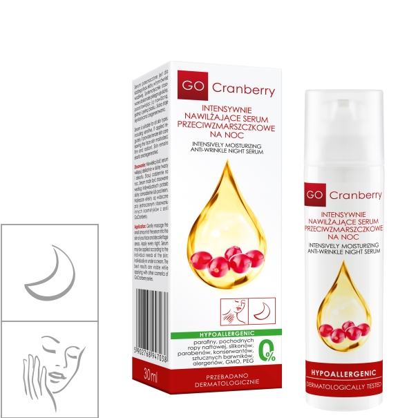 Nova Kosmetyki -  Nova Kosmetyki Intensywnie Nawilżające Serum Przeciwzmarszczkowe na noc GoCranberry