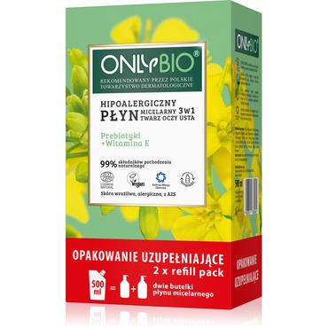 Onlybio -  ONLYBIO Hipoalergiczny płyn micelarny 3w1 REFILL 500 ml