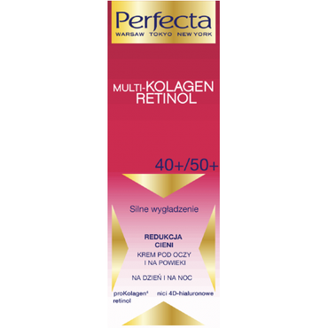 Perfecta -  Perfecta Multi-kolagen Retinol 40+/50+ Silne wygładzenie Redukcja cieni Krem pod oczy i na powieki