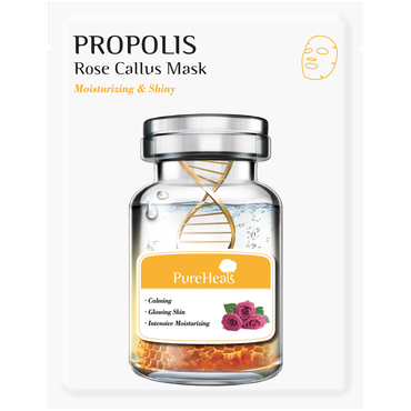PUREHEALS -  PUREHEALS nawilżająco-rozświetlająca maska do twarzy z propolisem i komórkami macierzystymi róży, 25 g