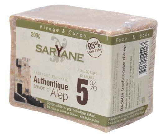 SARYANE -  SARYANE Mydło z Aleppo 5% oleju laurowego - 200g