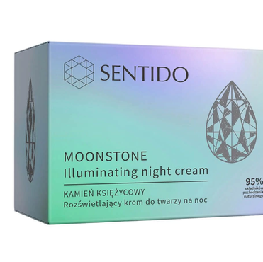 Sentido -  SENTIDO Rozświetlający krem do twarzy na noc kamień księżycowy