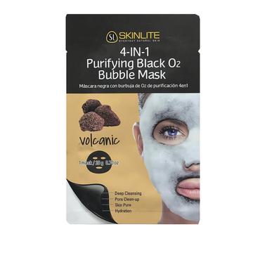 SKINLITE -   Skinlite, Maseczka bąbelkująca 4 w 1 z pyłem wulkanicznym