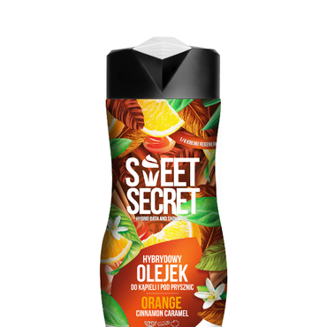 Sweet Secret -  SWEET SECRET Hybrydowy olejek do kąpieli i pod prysznic POMARAŃCZA Z KARMELEM I CYNAMONEM