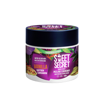 Sweet Secret -  SWEET SECRET Nawilżający peeling cukrowy do ciała z szafranem WANILIA Z SZAFRANEM I KARDAMONEM