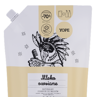 YOPE -  YOPE Mleko Owsiane naturalny szampon do włosów refill 600 ml