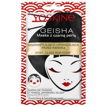 YOSKINE -  YOSKINE GEISHA Maska z czarną perłą ROZŚWIETLAJĄCO - UPIĘKSZAJĄCA PRZED RANDKĄ  Efekt „Glass skin glow”